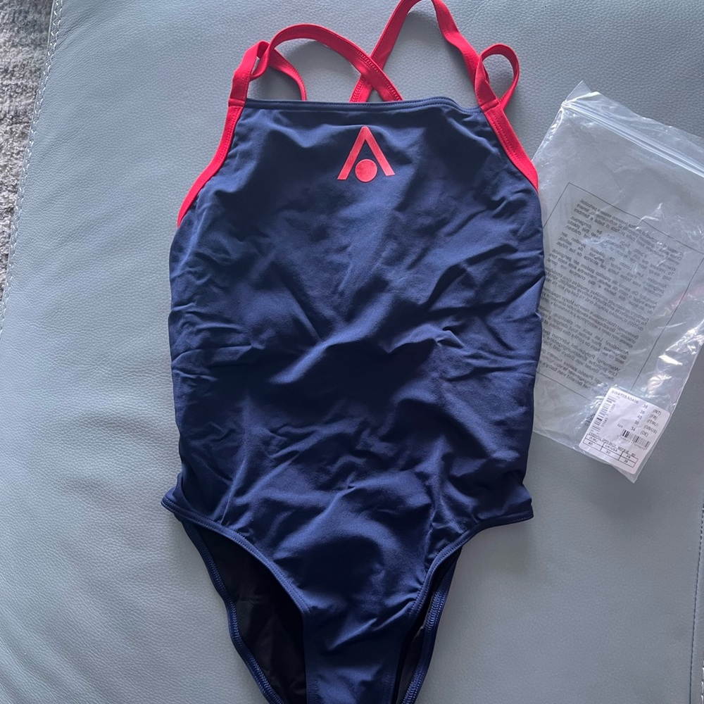 NWT AQUASPERE SWIM ESSENTIALS OPEN BACK WOMENS SWIM SUIT